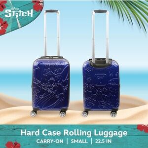 RARE Ful Disney Stitch Royal Blue Carryon Rolling Suitcase - Luggage NWT